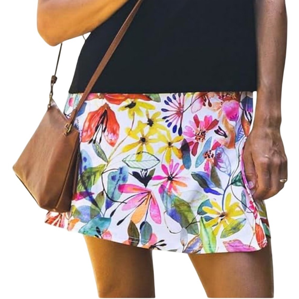 RipSkirt Hawaii‎ Floral Watercolor Wrap Skirt Large L Adjustable Quick Dry Beach